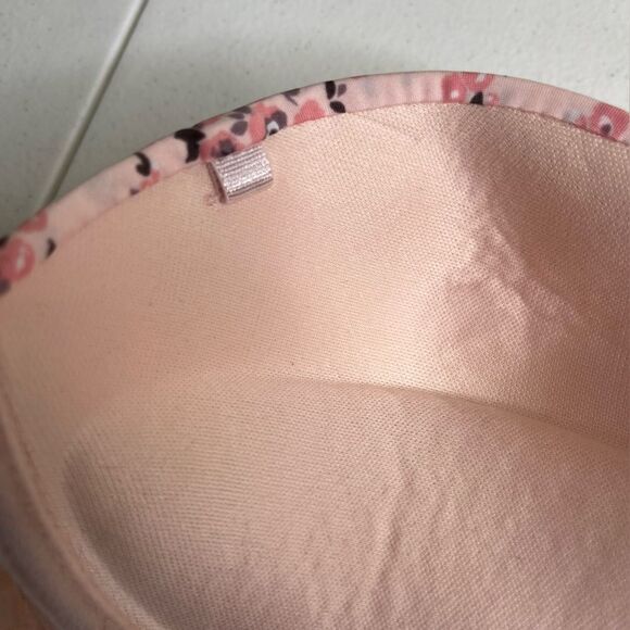 Laura Ashley Pink Peach Floral Strapless Push Up Bra Lace Women 34C No Straps - Picture 14 of 15